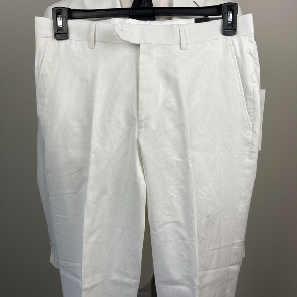 BAR III Men's Suit Slim Fit 2-Pc White Linen Blend 38R Jacket 32x30 Pants F03383 - Picture 11 of 14